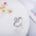 Anillo de boda de la mujer de la forma de la forma del corazón de cristal